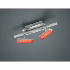 Luminaires Reality Plafonnier Reality Bondy LED Nickel mat, 2 lumières, Télécommandes* Éclairage Led