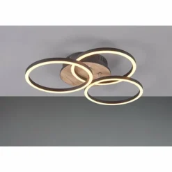 Lampes En Bois-Luminaires Reality Plafonnier Reality Circle LED Couleur bois, Noir, 1 lumière, Télécommandes