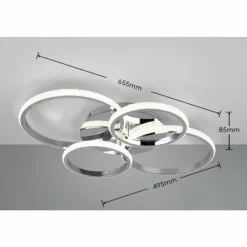 Luminaires Reality Plafonnier Reality CIRES LED Chrome, 1 lumière* Éclairage Led