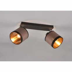 Lampes En Tissu-Luminaires Reality Plafonnier Reality DAVOS Taupe, 2 lumières