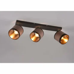 Lampes En Tissu-Luminaires Reality Plafonnier Reality DAVOS Taupe, 3 lumières