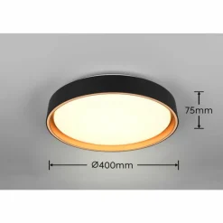 Lampes Dorées-Luminaires Reality Plafonnier Reality FELIS LED Noir doré, 1 lumière, Télécommandes