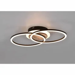 Lampes En Bois-Luminaires Reality Plafonnier Reality Giro LED Couleur bois, Noir, 1 lumière, Télécommandes