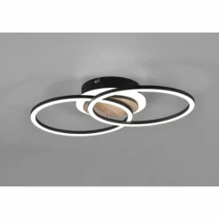 Lampes En Bois-Luminaires Reality Plafonnier Reality Giro LED Couleur bois, Noir, 1 lumière, Télécommandes