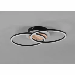 Lampes En Bois-Luminaires Reality Plafonnier Reality Giro LED Couleur bois, Noir, 1 lumière, Télécommandes