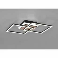 Lampes En Bois-Luminaires Reality Plafonnier Reality Giro LED Couleur bois, Noir, 1 lumière, Télécommandes