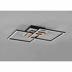 Lampes En Bois-Luminaires Reality Plafonnier Reality Giro LED Couleur bois, Noir, 1 lumière, Télécommandes