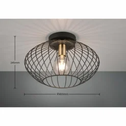 Luminaires Reality Plafonnier Reality Grid Noir, 1 lumière* Plafonniers