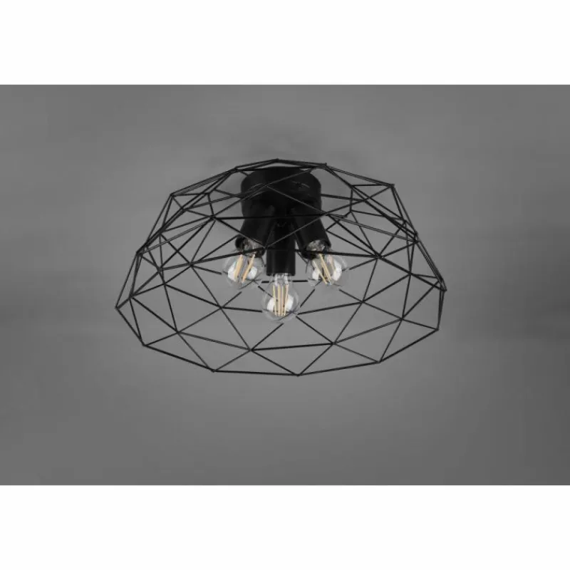 Lampes Industrielles-Luminaires Reality Plafonnier Reality Haval Noir, 3 lumières