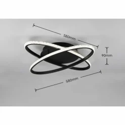 Luminaires Reality Plafonnier Reality LANE LED Noir, 1 lumière* Spots Et Projecteurs