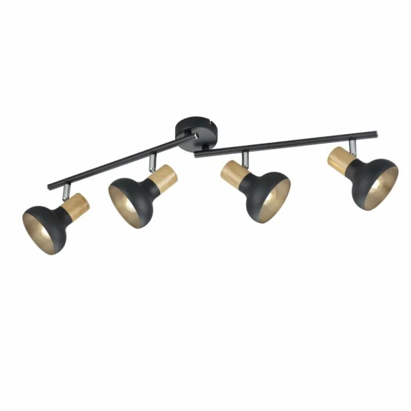 Luminaires Reality Plafonnier Reality Latika Noir, 4 lumières* Spots Et Projecteurs