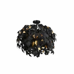 Lampes Dorées-Luminaires Reality Plafonnier Reality Leavy Noir, 3 lumières