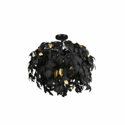 Lampes Dorées-Luminaires Reality Plafonnier Reality Leavy Noir, 3 lumières