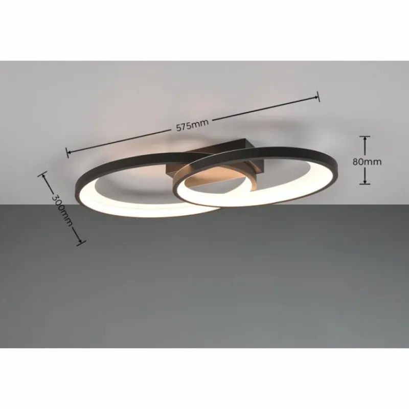 Luminaires Reality Plafonnier Reality Malaga LED Noir, Blanc, 1 lumière* Éclairage Led
