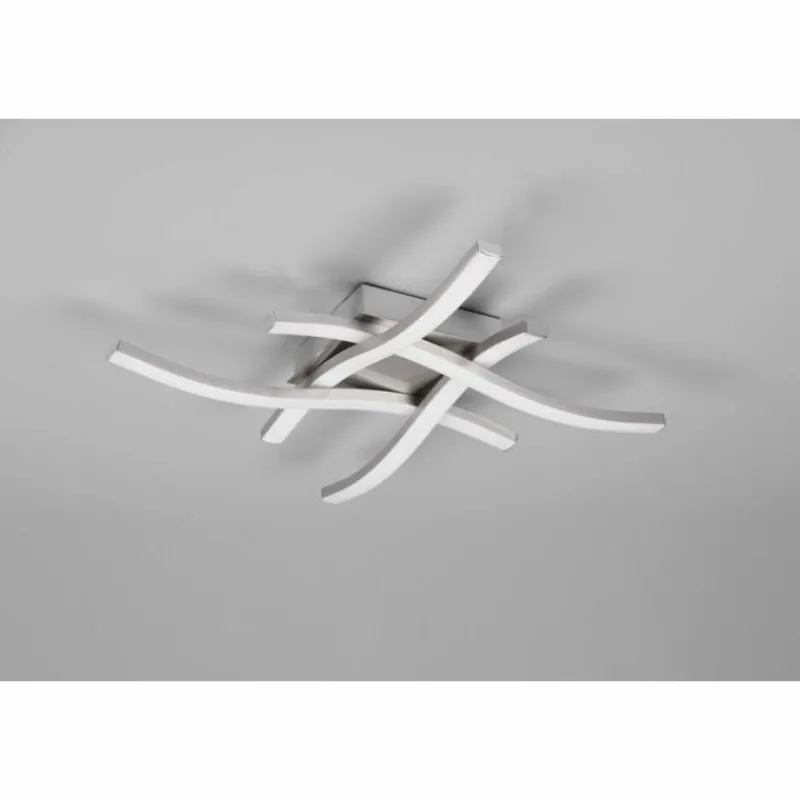 Luminaires Reality Plafonnier Reality Route LED Nickel mat, 4 lumières* Éclairage Led