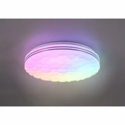 Luminaires Reality Plafonnier Reality Tiger LED Blanc, 1 lumière, Télécommandes, Changeur de couleurs* Éclairage Led