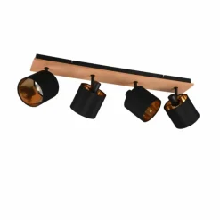 Lampes En Tissu-Luminaires Reality Plafonnier Reality Tommy Écru, Noir, 4 lumières