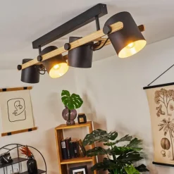 Luminaires Scandinaves-hofstein Plafonnier Rebbenas Écru, Noir, 4 lumières