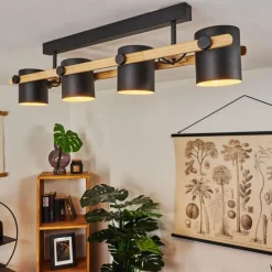 Luminaires Scandinaves-hofstein Plafonnier Rebbenas Écru, Noir, 4 lumières