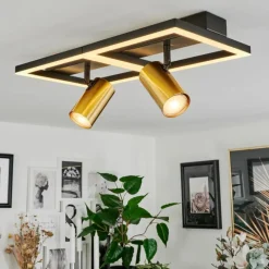 hofstein Plafonnier Reboleiro LED Noir, 3 lumières