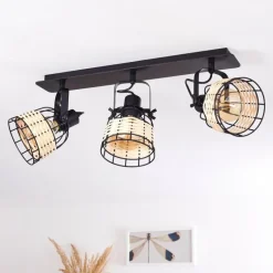 Lampes Vintages & Rétros-hofstein Plafonnier Recinto Bois foncé, Noir, 3 lumières