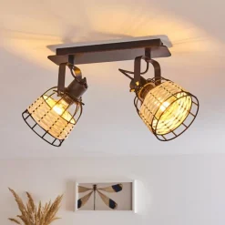 hofstein Plafonnier Recinto Noir, 2 lumières