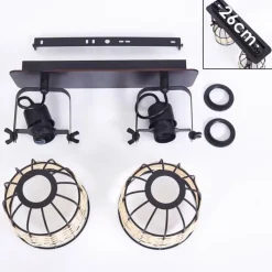 hofstein Plafonnier Recinto Noir, 2 lumières