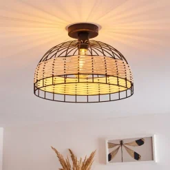 Style Boho-Chic-hofstein Plafonnier Recinto Noir, 1 lumière