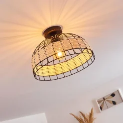 Style Boho-Chic-hofstein Plafonnier Recinto Noir, 1 lumière