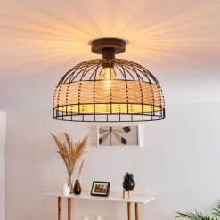 Style Boho-Chic-hofstein Plafonnier Recinto Noir, 1 lumière