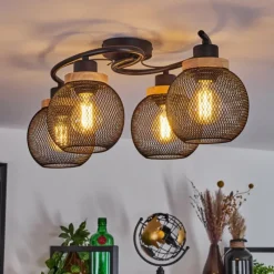 Lampes À Boules-hofstein Plafonnier Reiden Noir, 4 lumières