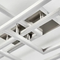 hofstein Plafonnier Relous LED Acier inoxydable, 3 lumières, Télécommandes, Changeur de couleurs