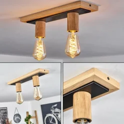 Luminaires Scandinaves-hofstein Plafonnier Represita Brun, Noir, 2 lumières