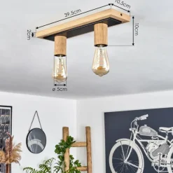 Luminaires Scandinaves-hofstein Plafonnier Represita Brun, Noir, 2 lumières