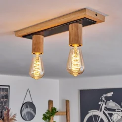 Luminaires Scandinaves-hofstein Plafonnier Represita Brun, Noir, 2 lumières