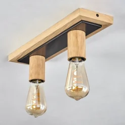 Luminaires Scandinaves-hofstein Plafonnier Represita Brun, Noir, 2 lumières