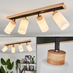 Luminaires Scandinaves-hofstein Plafonnier Represita Écru, Noir, 4 lumières