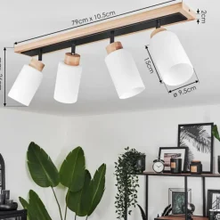 Luminaires Scandinaves-hofstein Plafonnier Represita Écru, Noir, 4 lumières