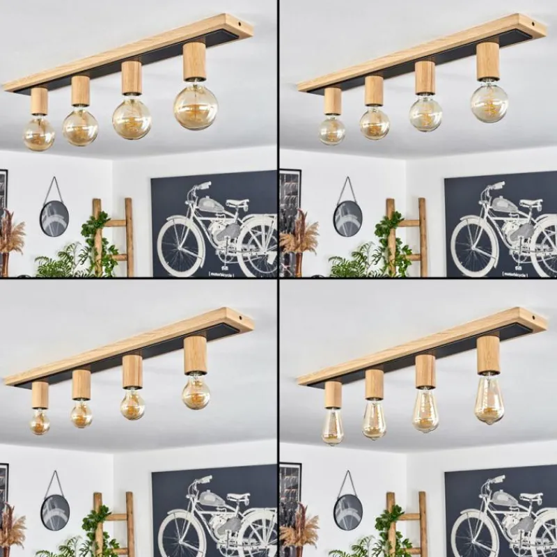 Luminaires Scandinaves-hofstein Plafonnier Represita Écru, Noir, 4 lumières