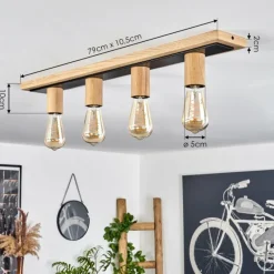 Luminaires Scandinaves-hofstein Plafonnier Represita Écru, Noir, 4 lumières