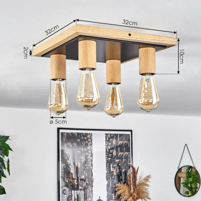 Luminaires Scandinaves-hofstein Plafonnier Represita Écru, Noir, 4 lumières