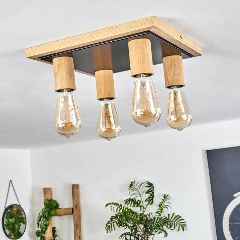 Luminaires Scandinaves-hofstein Plafonnier Represita Écru, Noir, 4 lumières