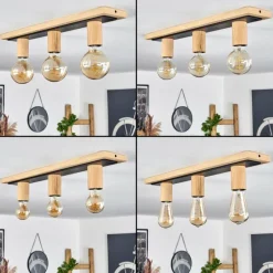 Luminaires Scandinaves-hofstein Plafonnier Represita Écru, Noir, 3 lumières