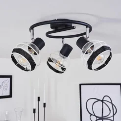 Style Boho-Chic-hofstein Plafonnier Revsbotn Chrome, Noir, 3 lumières