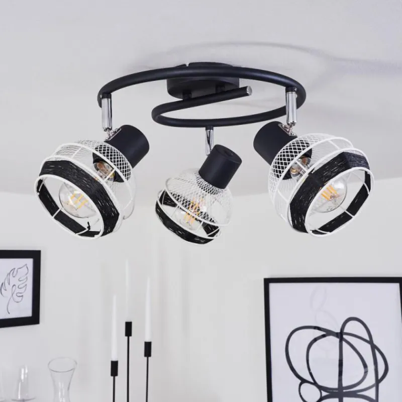 Style Boho-Chic-hofstein Plafonnier Revsbotn Chrome, Noir, 3 lumières