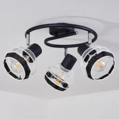 Style Boho-Chic-hofstein Plafonnier Revsbotn Chrome, Noir, 3 lumières