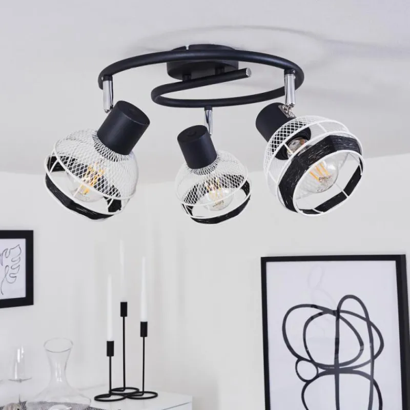 Style Boho-Chic-hofstein Plafonnier Revsbotn Chrome, Noir, 3 lumières