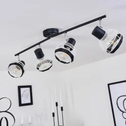 Style Boho-Chic-hofstein Plafonnier Revsbotn Chrome, Noir, 4 lumières