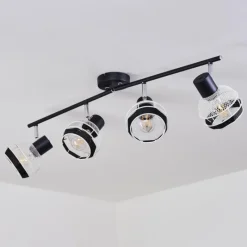 Style Boho-Chic-hofstein Plafonnier Revsbotn Chrome, Noir, 4 lumières