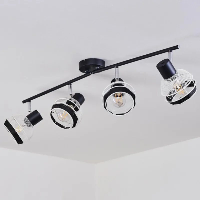 Style Boho-Chic-hofstein Plafonnier Revsbotn Chrome, Noir, 4 lumières